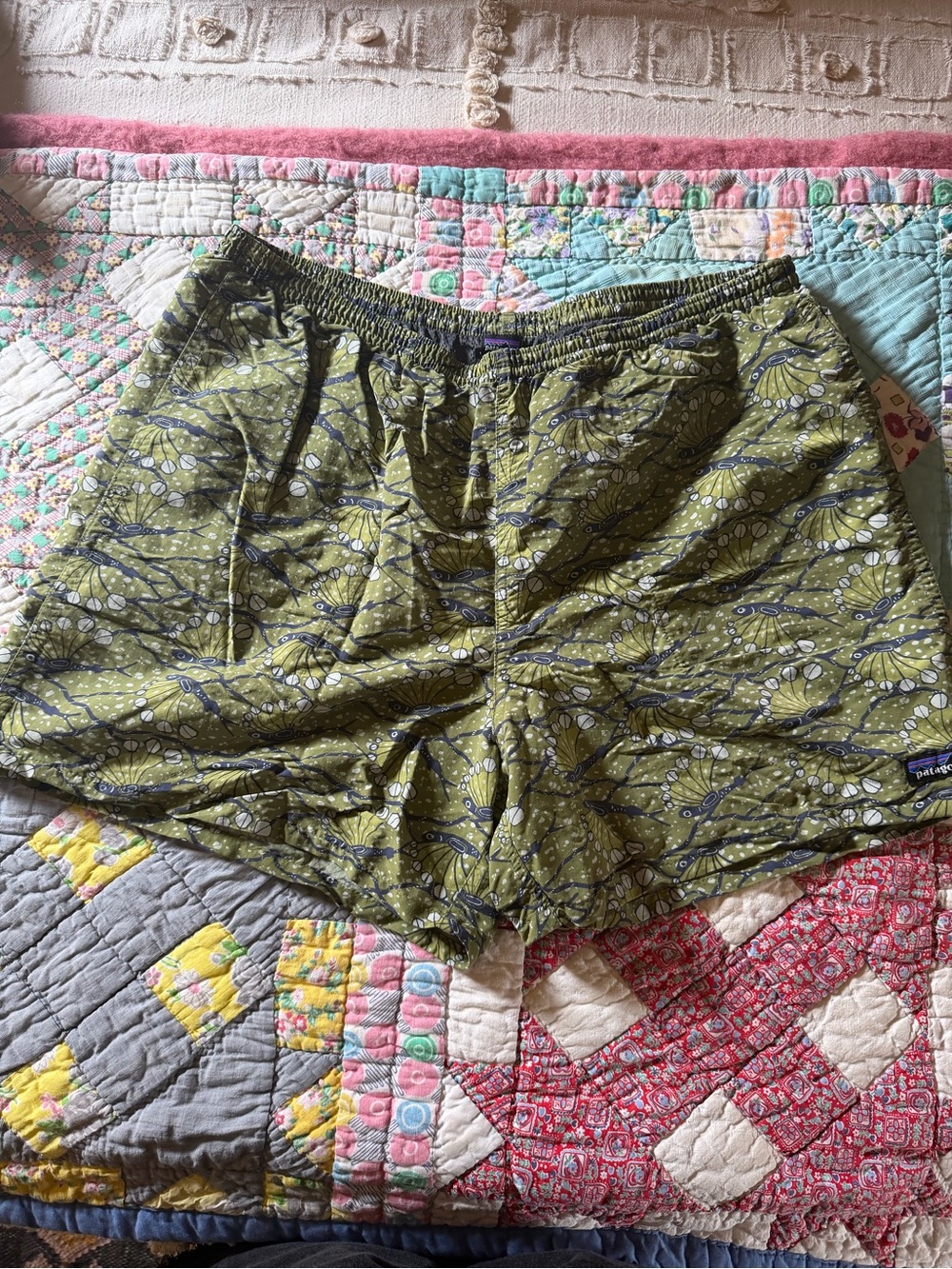 Patagonia Olive Green Patterned Men’s Shorts
